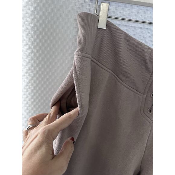 Victorias Secret Cotton Fleece Lace Up High Waist Joggers Pants XXL TAN Mocha - Picture 3 of 15